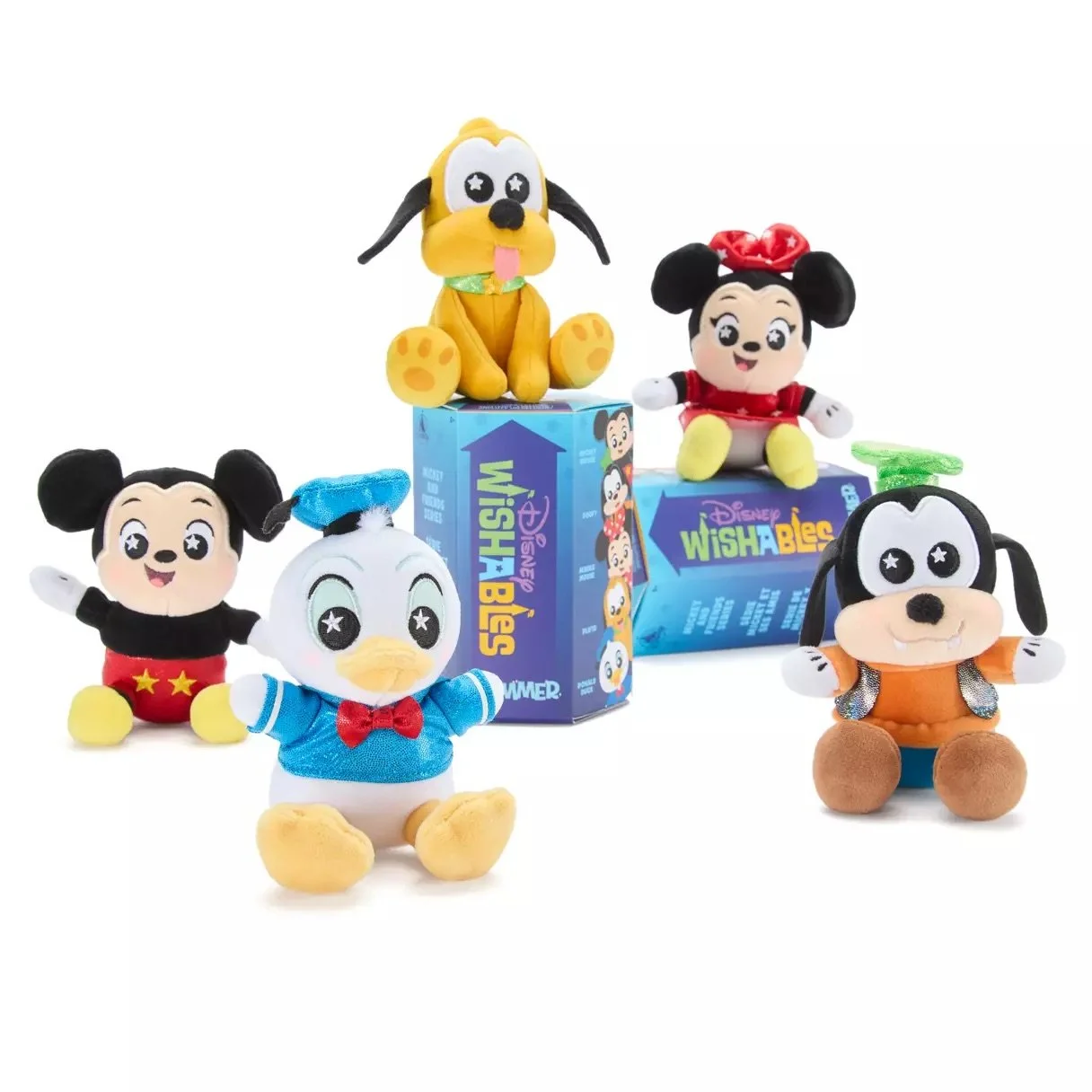 Disney◆ ヴィークルコレクション×５点まとめ売り Disney Wishables Mickey Mouse and Friends Shimmer Mystery Plush on